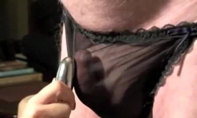 Mistress makes her sissy pet cum with her vib