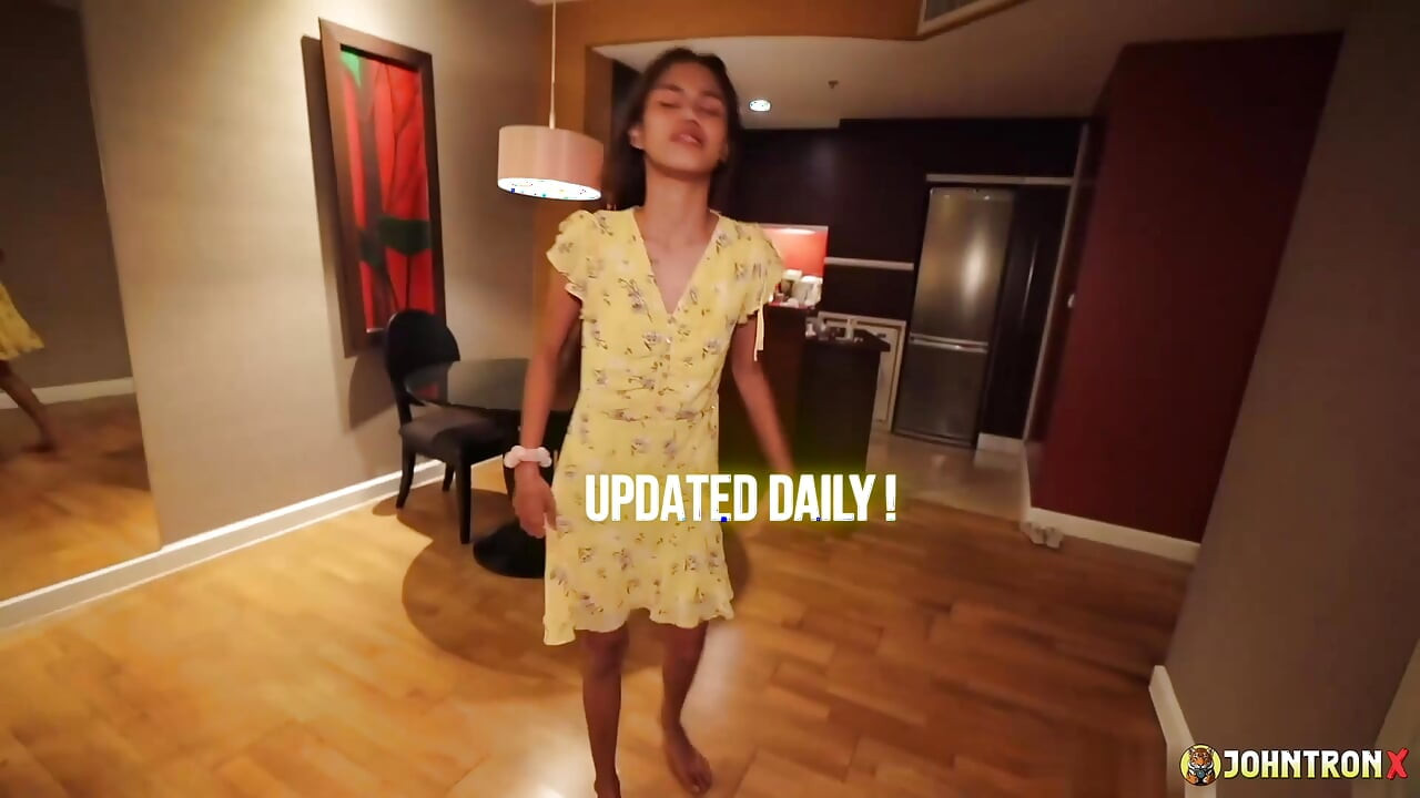 JohnTronX - Hot Asian babe fucks and washes her hairy pussy