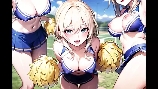 Gorąca cheerleaderka anime motywująca cię przezroczystymi ubraniami (Z cipki masturbacja Asmr Sound!)