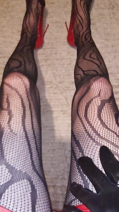 Teasing My Fishnet Stocking