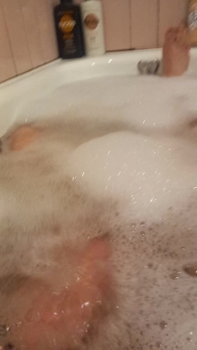 In bath..