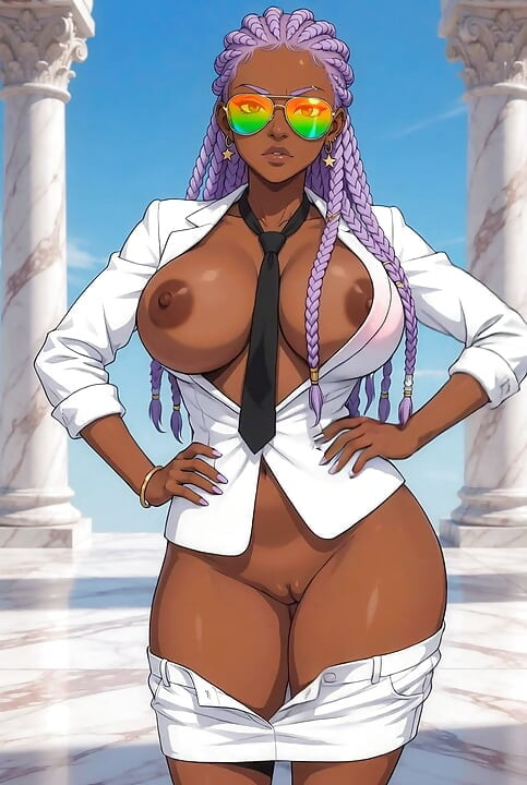 Big Breast Executive Ebony Babe with a Tight Black Ass Bald Pussy
