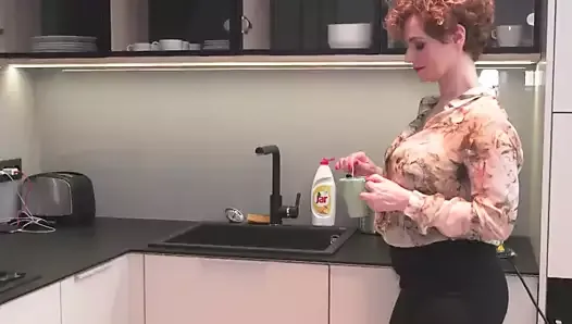 busty mature mom makes bad coffee but good sex wife orgasm