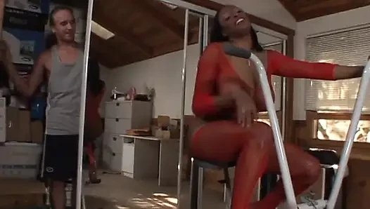 Carmen Hayes with huge ass and breast sucking a huge white cock