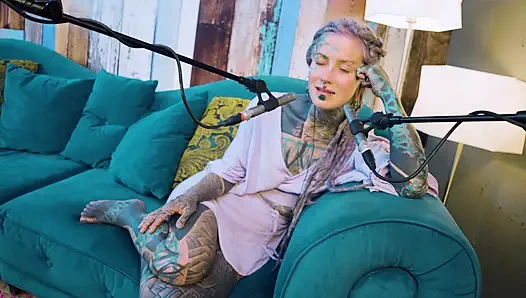 I talk about A - authentic - ASMR - Podcast - Talking - tattoo girl model goth punk dreadlocks