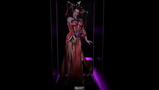 3D Две возбужденные шлюшки-стриптизершу-косплей трахнули два больших хуя