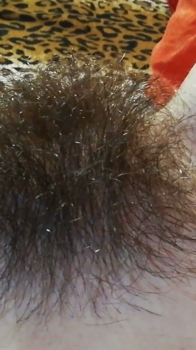 Hairy pussy fetish brushing the bush closeup | Clip 2
