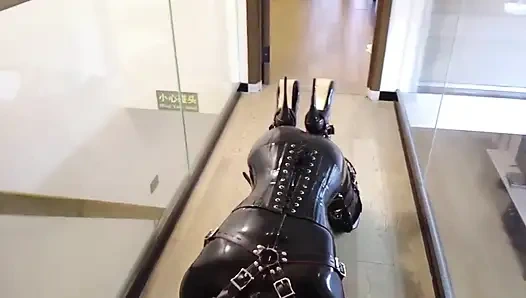 Mz12 - Latex-bound Puppy Vibrates to Reach Orgasm