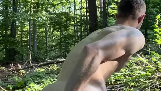 Fit German boy naked public outdoor piss fast cum Forrest woods outdoor masturbate big cock small dick handsome