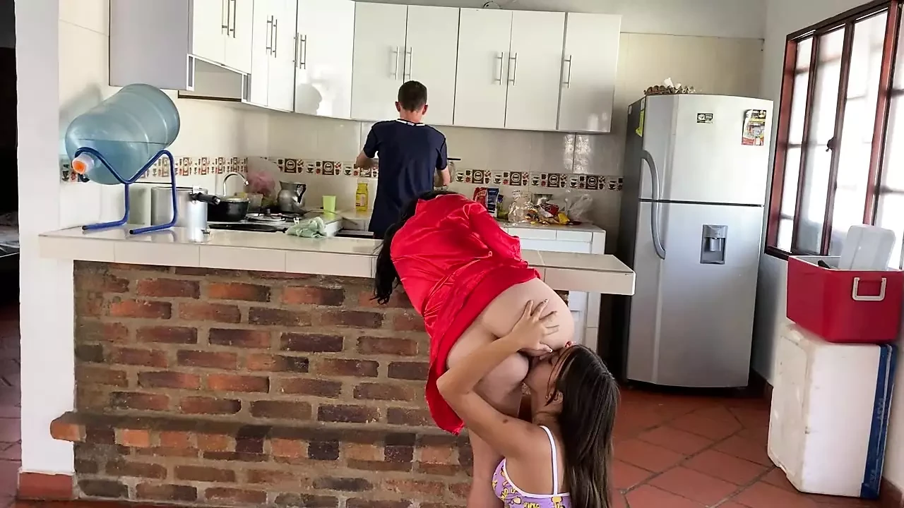 While my husband was eating I was fucking his stepsister and he didn't even notice