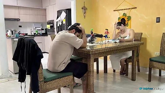 I fuck my wife's daughter in front of her and she joins the sex!