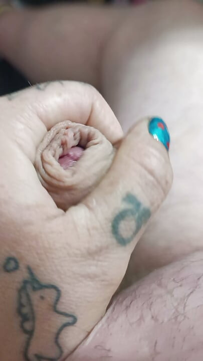 Sensitive cock tip dashed until cum