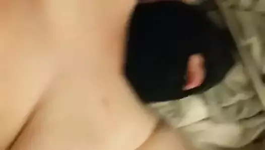 Masked BBW Wife Cumming Hard on Hubby's Cock