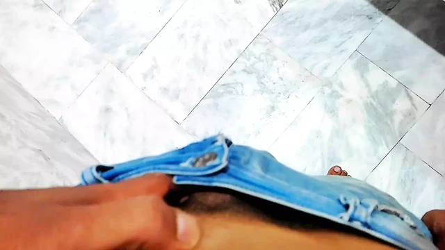 Hand job of other person playing with his dick