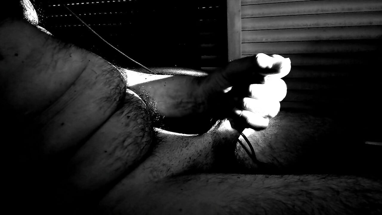 long masturbation. solo man. hard af. edging and exploding in the end - b&w recording