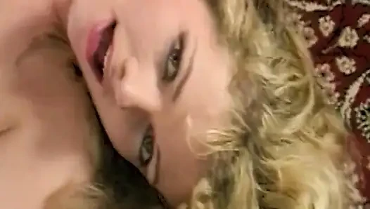 Blonde Sucks Cock While Fingering Hairy Wet Pussy