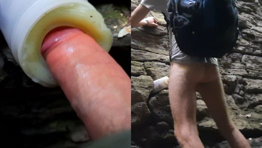 A guy TimonRDD in a local cayon found someone's forgotten masturbator and fucked him
