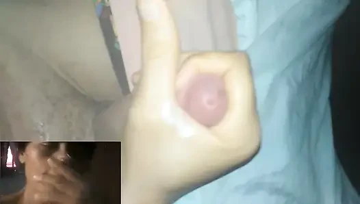 Girl Masturbating to Orgasm on a video call