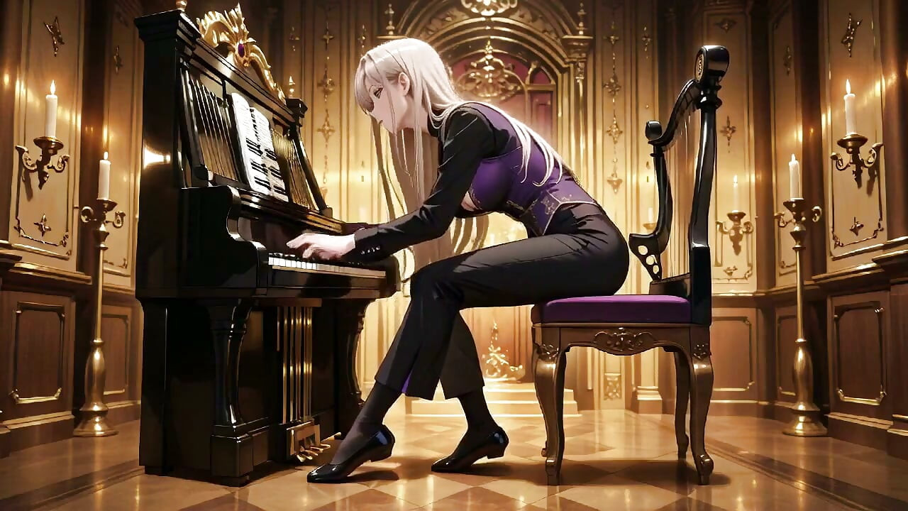 Blonde Queen in Purple Court Uniform! Lazy on the Throne, Eyes Full of Lust