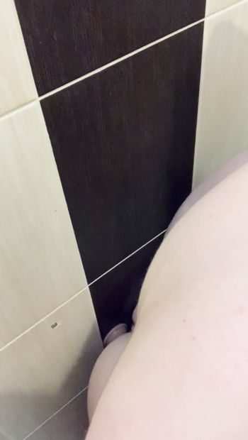 Smooth Bubble Ass Dildo Play After Shower