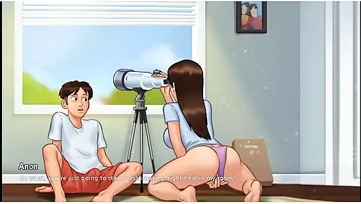 Cerita musim panas - gameplay - permainan peran - jenny shower sepong kontol dan jilat memek di kamar tidur