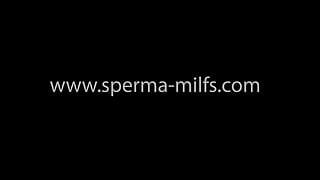 Vies sperma sperma feestje voor vuil sperma - milf Kira - 40425