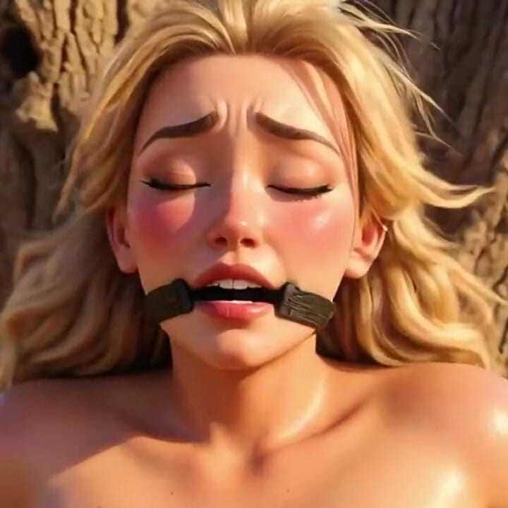 Desperate Woman Tied for African Tribe - Everyone Wants Her Wet Pussy