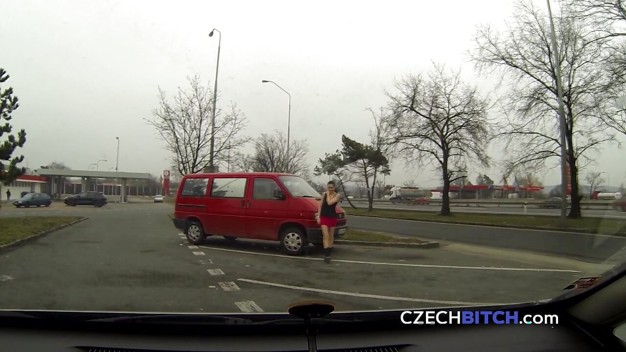 Futai dur cu o brunetă dornică în mașină (curvă cehă)