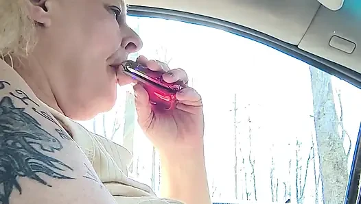 Masterbation in Car Driver Seat
