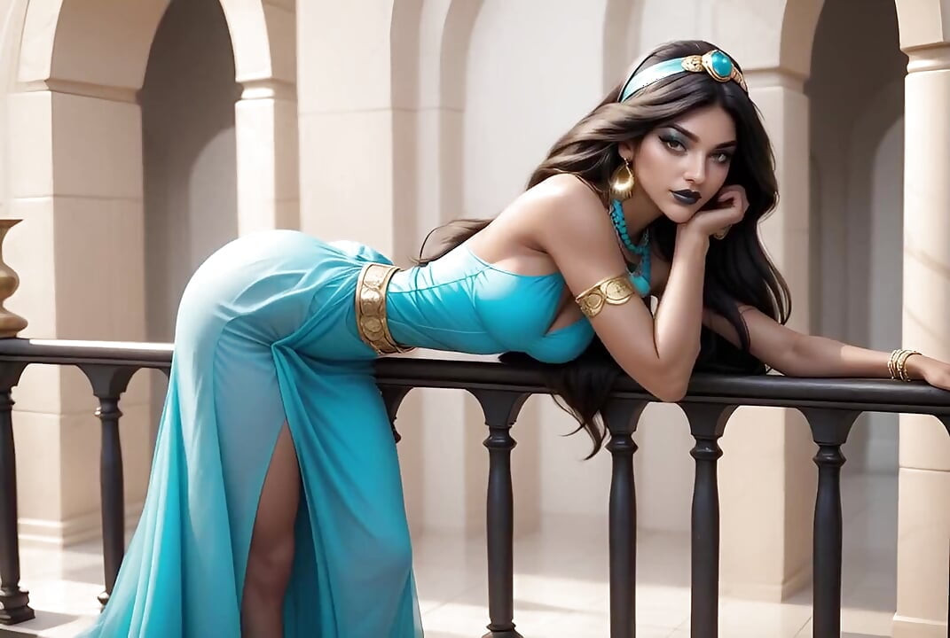 Princesa Jasmim esperando o pau de Aladdin