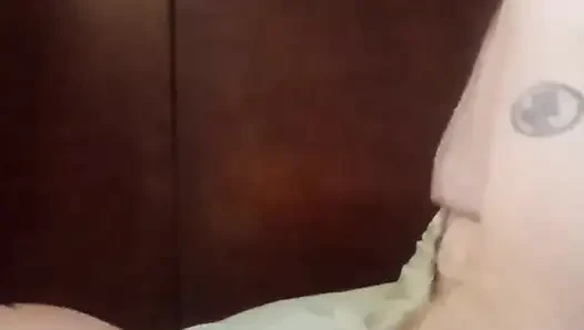 He strokes and talks dirty until she can't take it
