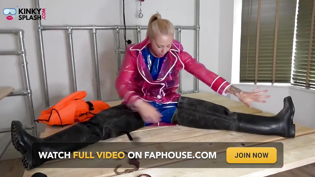 Shiny Pvc Rainwear, Rubber Waders & Lifejacket Tease