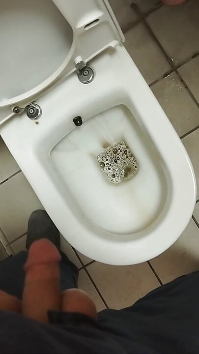 Mascuker Turk Pees in the Office Toilet