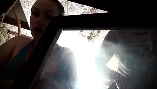 Disgusting evil tiny man in our fireplace gets a rough lesson from 2 giants