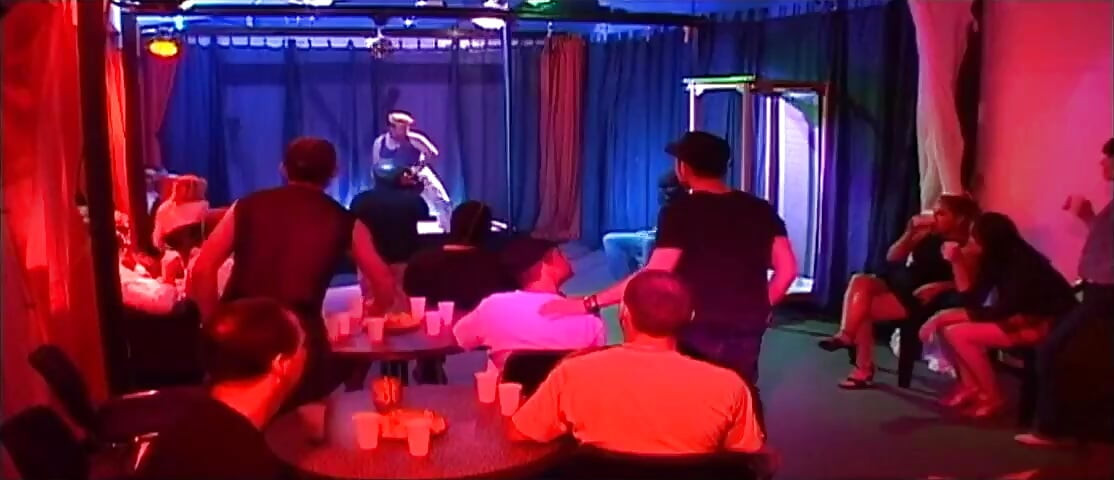 Blonde Babe Gangbanged by Horny Crowd in Wild Club Orgy