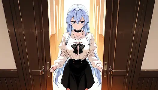 Esdeath Kam, Um Neue Sexy Dessous Zu Kaufen Und Hat Spaß Mit Einem Rosa Dildo. Esdeath Hentai Cosplay