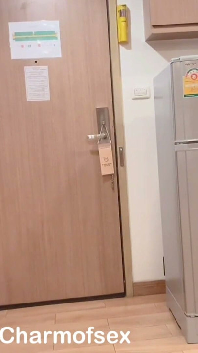 Open the hotel door and have some fun with a beautiful girl in a uniform. | Clip 1