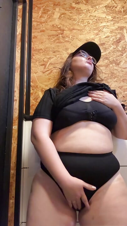 My full naked risky public bathroom masturbation