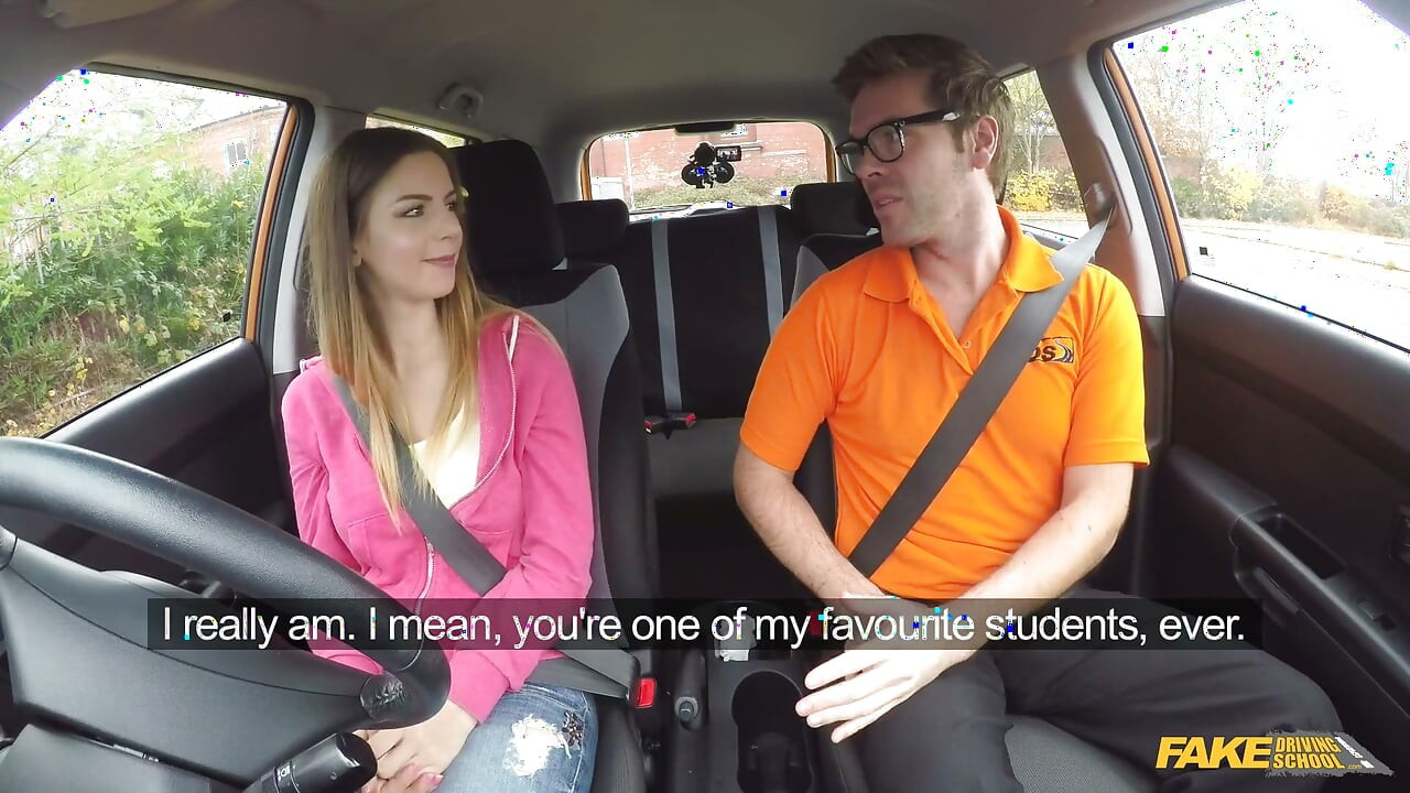 Fake Driving College - Italian Student Stella Cox Seduces Instructor for a Fast Hardcore Driving Pass