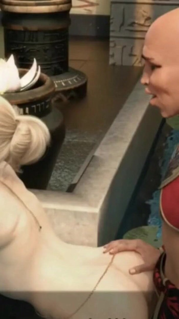 Emotional moment from "AWAM Ancient Prince filled her ass with cum - ANAL in the pool - kimmytoons"