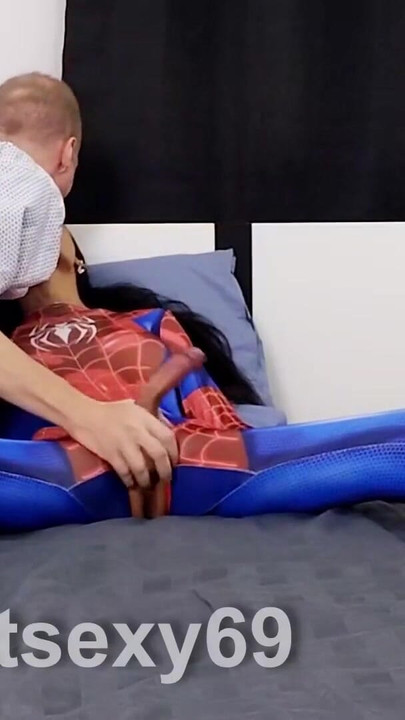 Captivating moment from "Asian trans spidergirl is great top and bottom with white guy in cosplay hardcore"