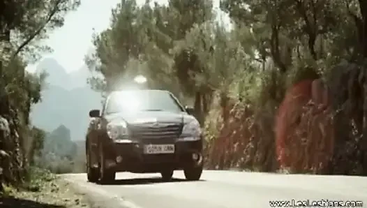 Taking a drive and finger banging on the hood of a car