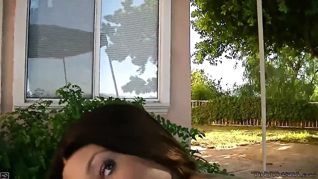 Tiny Trisha gets naked and blows the dude