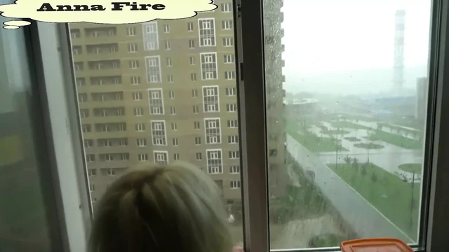 A neighbor went to get salt when it was raining outside the window