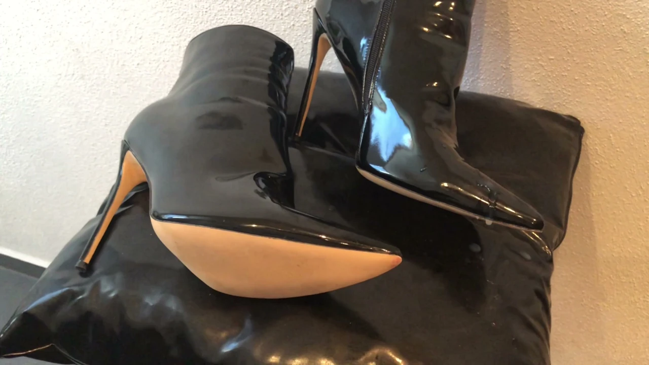 Black High Heel Fetish Ankle Boots,Fetish Couple