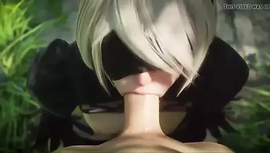 Hot Nier Automata fucking with blowjob and cumshot
