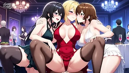 Hentai lesbischer dreier auf einer privaten party teil 2 Elektro blues