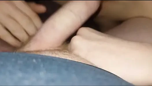 Pissing on her big clit and her sucking my cock