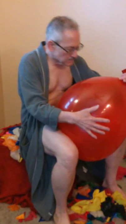 92) Part 2 - Red Tuf-Tex 24" Balloon Pop JO Cum | Clip 1