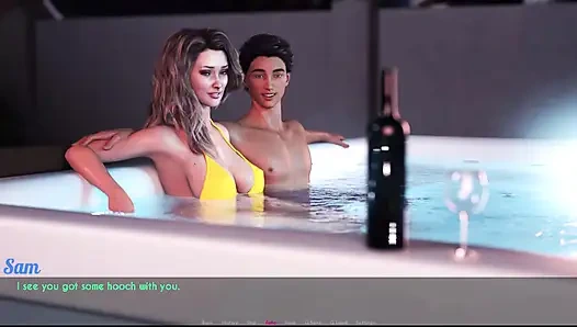 Awam sophia und sam verbringen zeit im whirlpool